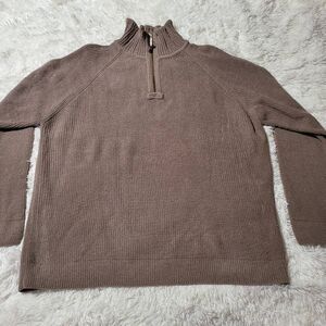 Firethorn Men's long sleeve half zip knit oatmeal sweater XL